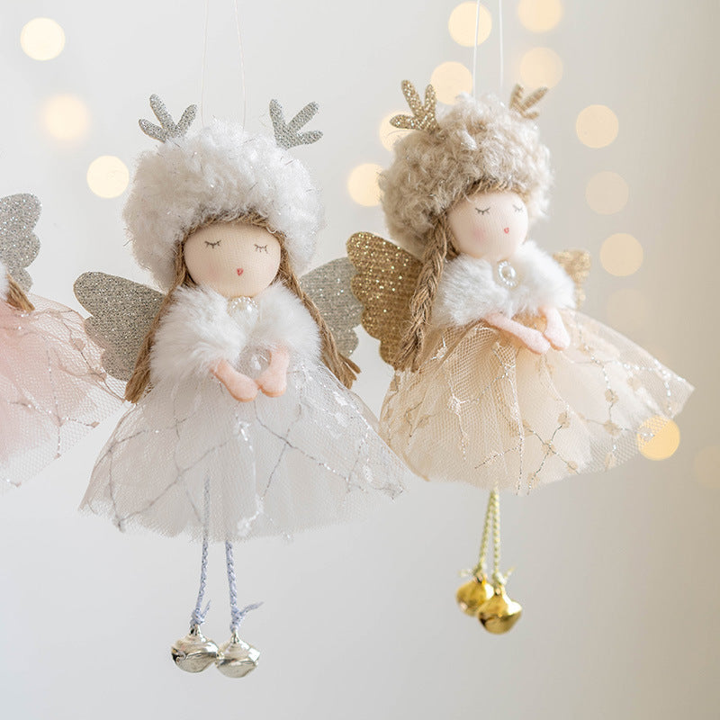 Antler Angel Doll Pendant Ornaments 12 Pcs Christmas Tree Hanging Decor Wedding Party Gifts