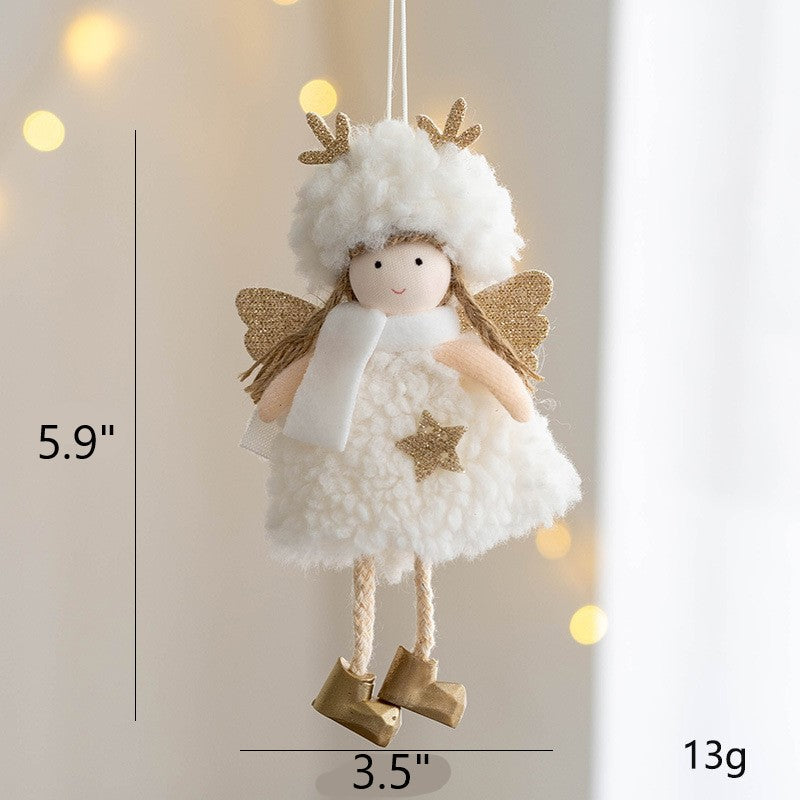 Antler Angel Doll Pendant Ornaments 12 Pcs Christmas Tree Hanging Decor Wedding Party Gifts