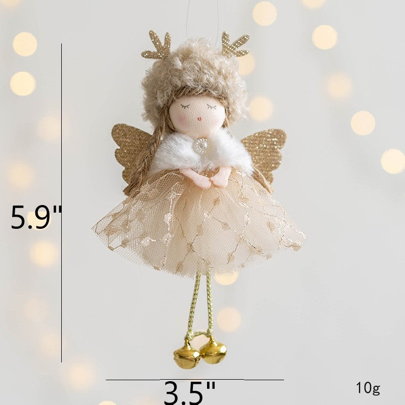 Antler Angel Doll Pendant Ornaments 12 Pcs Christmas Tree Hanging Decor Wedding Party Gifts