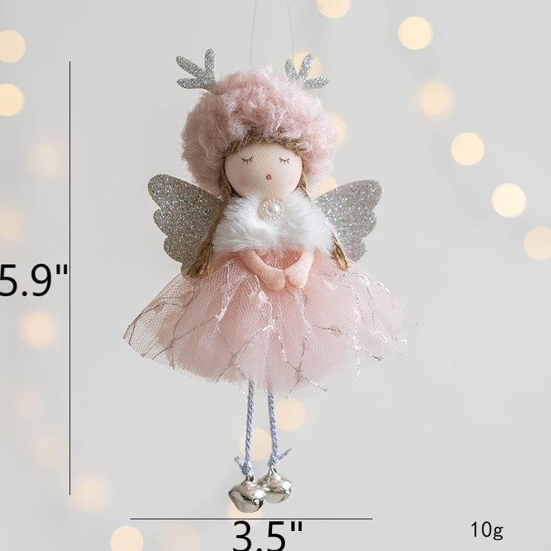 Antler Angel Doll Pendant Ornaments 12 Pcs Christmas Tree Hanging Decor Wedding Party Gifts