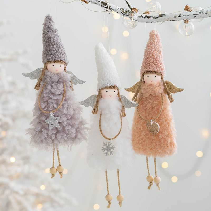 Antler Angel Doll Pendant Ornaments 12 Pcs Christmas Tree Hanging Decor Wedding Party Gifts