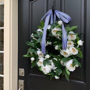 Artificial Silk Peony Wreaths White 12 Inch Bulk Set Spring Blooming Flowers for Front Door Wall Hanging Home Decor