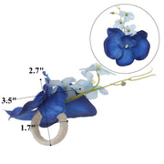Artificial Orchid Silk Flowers Napkin Rings Bulk Quantity Decorative Table Accessories