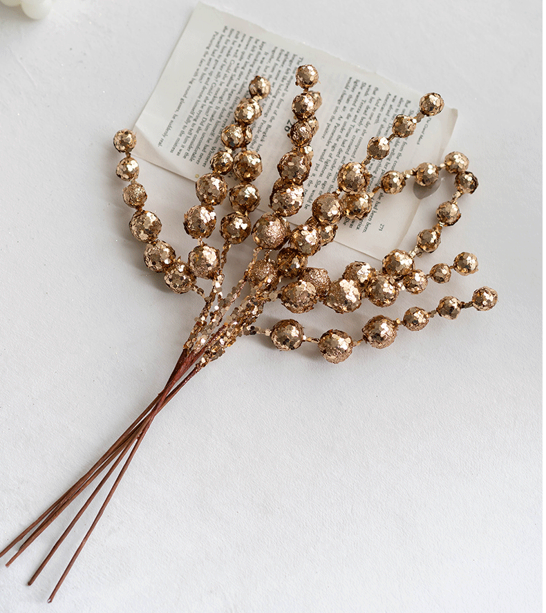 15 Inch Christmas Glitter Holy Berry Stems 10 Pcs Artificial Holiday Decorations