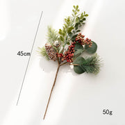 Artificial Christmas Picks 24 Pcs Red Berry Pinecones 8 Inch Bulk Holiday Floral Arrangement Garland