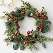 Artificial Christmas Picks 24 Pcs Red Berry Pinecones 8 Inch Bulk Holiday Floral Arrangement Garland
