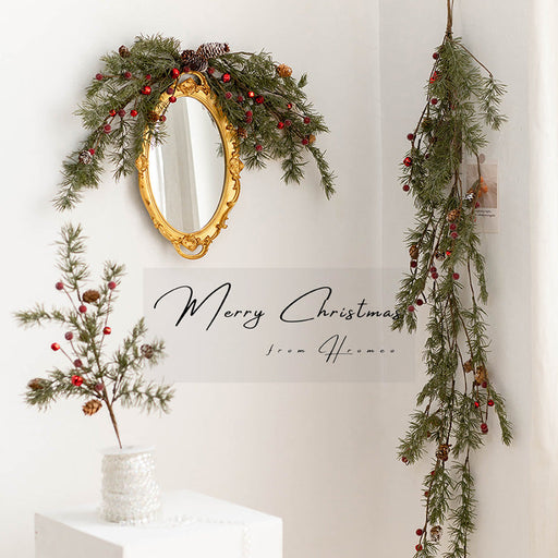 Artificial Christmas Picks 24 Pcs Red Berry Pinecones 8 Inch Bulk Holiday Floral Arrangement Garland