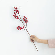 Artificial Christmas Red Berry Picks 12 Inch Holly Berry Stems 10 Pcs Bulk Pack
