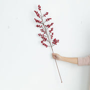 Artificial Christmas Red Berry Picks 12 Inch Holly Berry Stems 10 Pcs Bulk Pack