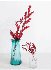 Artificial Christmas Red Berry Picks 12 Inch Holly Berry Stems 10 Pcs Bulk Pack