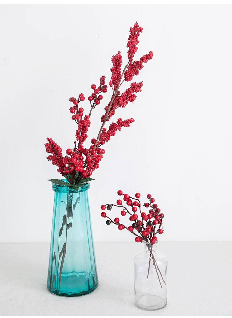 Artificial Christmas Red Berry Picks 12 Inch Holly Berry Stems 10 Pcs Bulk Pack
