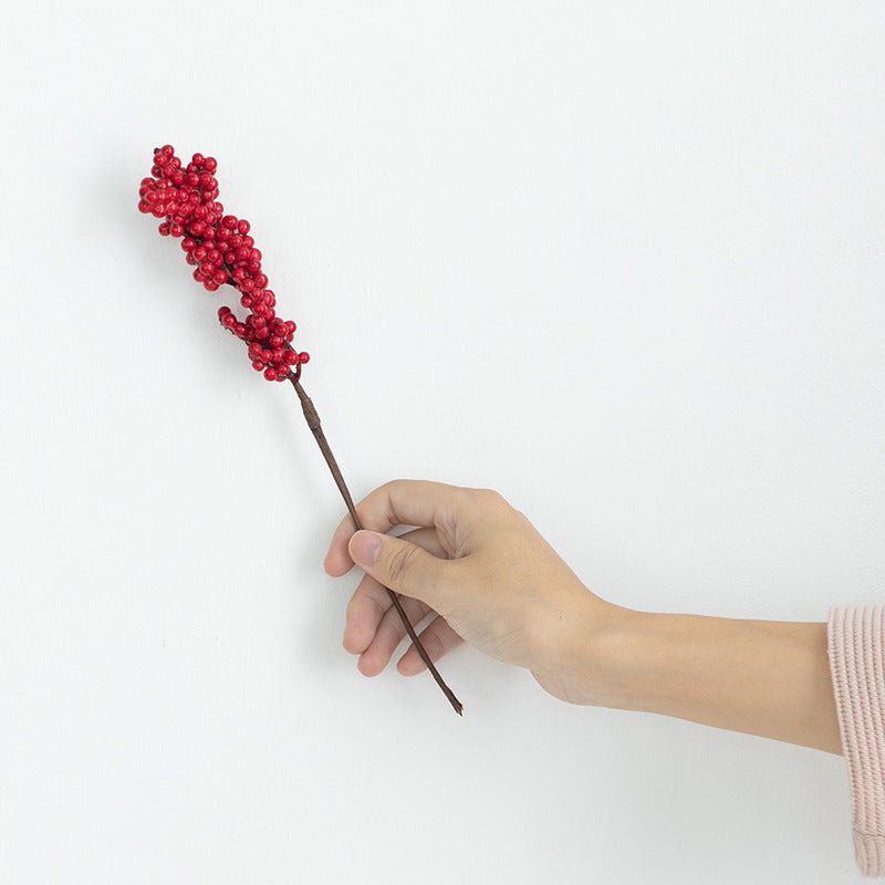 Artificial Christmas Red Berry Picks 12 Inch Holly Berry Stems 10 Pcs Bulk Pack