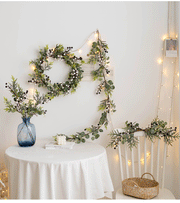 Artificial Eucalyptus Berry Picks 12 Inch 10 Pcs Green Christmas Floral Arrangement Wreath Swags
