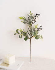 Artificial Eucalyptus Berry Picks 12 Inch 10 Pcs Green Christmas Floral Arrangement Wreath Swags