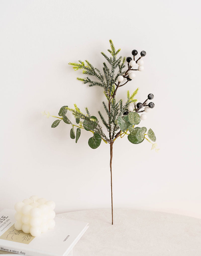 Artificial Eucalyptus Berry Picks 12 Inch 10 Pcs Green Christmas Floral Arrangement Wreath Swags