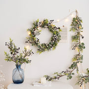 Artificial Eucalyptus Berry Picks 12 Inch 10 Pcs Green Christmas Floral Arrangement Wreath Swags