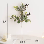 Artificial Eucalyptus Berry Picks 12 Inch 10 Pcs Green Christmas Floral Arrangement Wreath Swags