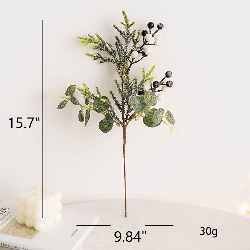 Artificial Eucalyptus Berry Picks 12 Inch 10 Pcs Green Christmas Floral Arrangement Wreath Swags