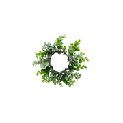 Artificial Eucalyptus Candle Holder Rings 11 Inch Mini Tabletop Wreath Centerpiece Bulk Set