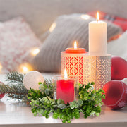 Artificial Eucalyptus Candle Holder Rings 11 Inch Mini Tabletop Wreath Centerpiece Bulk Set