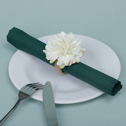 Artificial Floral Dahlia Napkin Rings 12 Pcs Handmade Bulk Wholesale