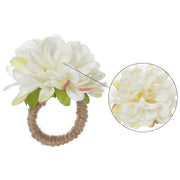 Artificial Floral Dahlia Napkin Rings 12 Pcs Handmade Bulk Wholesale