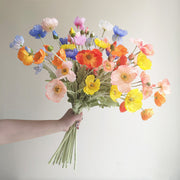 23 Inch Artificial Silk Poppy Flower Stems Spray Style, 10 Pcs