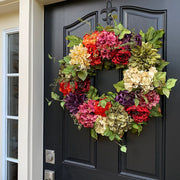 Artificial Silk Hydrangea Peony Dahlia Wreaths Bulk Set for Front Door Wall Hanging Home Decor