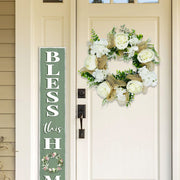 Artificial Hydrangea Peony Wreath with Eucalyptus, Faux Silk Flowers, 14 Inch, Bulk Set for Front Door Wall Hanging Home Decor