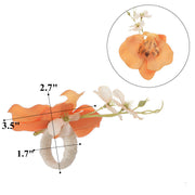 Artificial Orchid Silk Flowers Napkin Rings Bulk Quantity Decorative Table Accessories