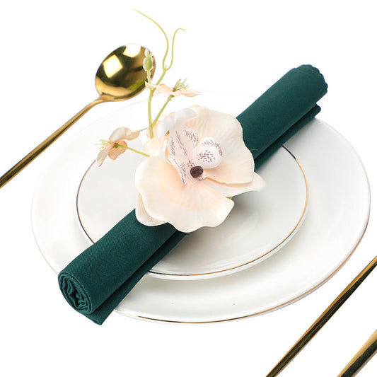 Artificial Orchid Silk Flowers Napkin Rings Bulk Quantity Decorative Table Accessories