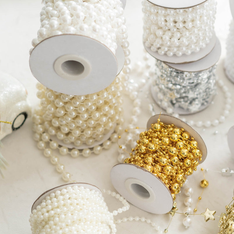 Artificial Pearl Star Beads Garland String for Christmas Tree DIY Wedding Decoration Bulk Pack