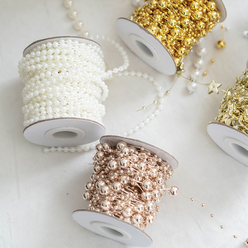 Artificial Pearl Star Beads Garland String for Christmas Tree DIY Wedding Decoration Bulk Pack
