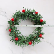 Artificial Pine Berry Candle Holder Rings 3 Inch Mini Tabletop Wreath Centerpiece Bulk Wholesale