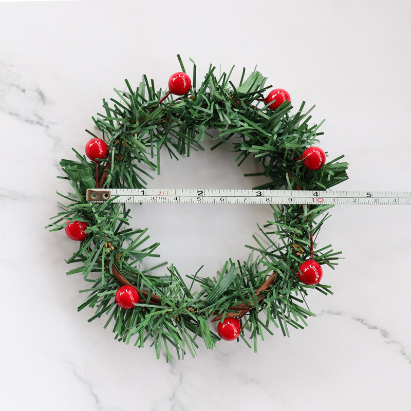 Artificial Pine Berry Candle Holder Rings 3 Inch Mini Tabletop Wreath Centerpiece Bulk Wholesale