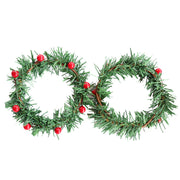 Artificial Pine Berry Candle Holder Rings 3 Inch Mini Tabletop Wreath Centerpiece Bulk Wholesale