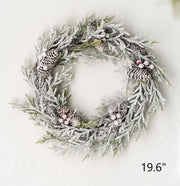 Artificial Pine Cone Berry Christmas Wreath Ornaments, Bulk Set for Front Door Holiday Decoration