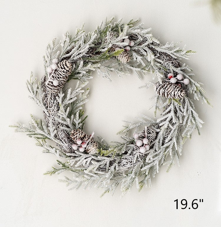 Artificial Pine Cone Berry Christmas Wreath Ornaments, Bulk Set for Front Door Holiday Decoration