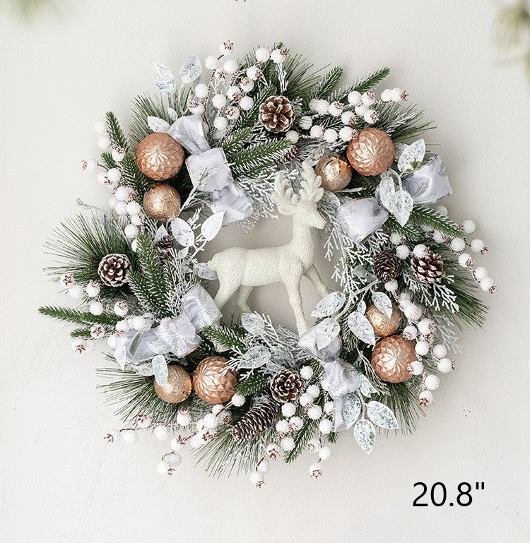 Artificial Pine Cone Berry Christmas Wreath Ornaments, Bulk Set for Front Door Holiday Decoration