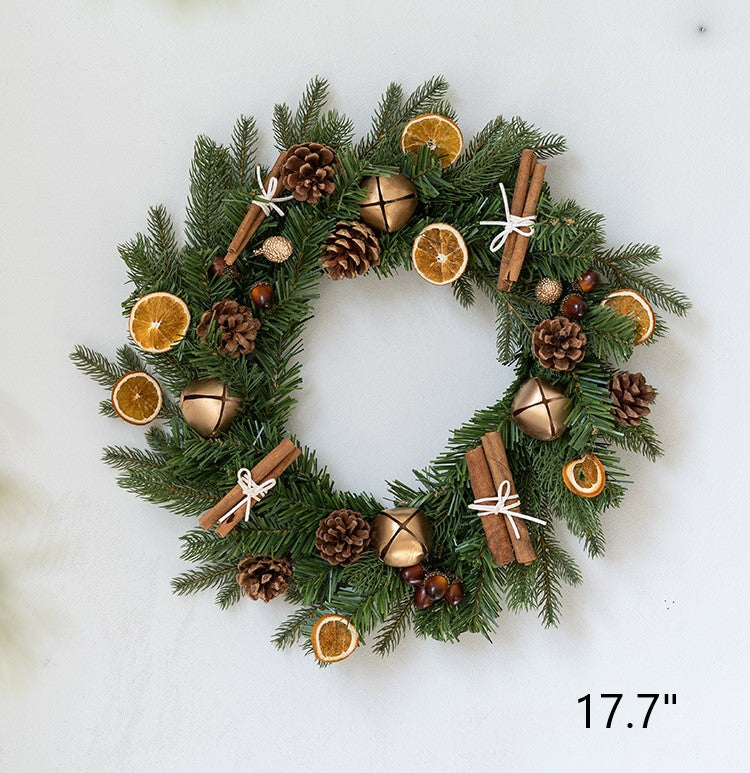 Artificial Pine Cone Berry Christmas Wreath Ornaments, Bulk Set for Front Door Holiday Decoration