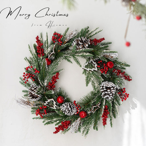 Artificial Pine Cone Berry Christmas Wreath Ornaments, Bulk Set for Front Door Holiday Decoration