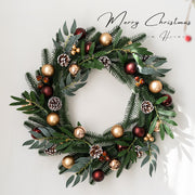 Artificial Pine Cone Berry Christmas Wreath Ornaments, Bulk Set for Front Door Holiday Decoration