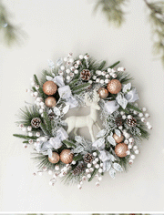Artificial Pine Cone Berry Christmas Wreath Ornaments, Bulk Set for Front Door Holiday Decoration