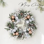 Artificial Pine Cone Berry Christmas Wreath Ornaments, Bulk Set for Front Door Holiday Decoration