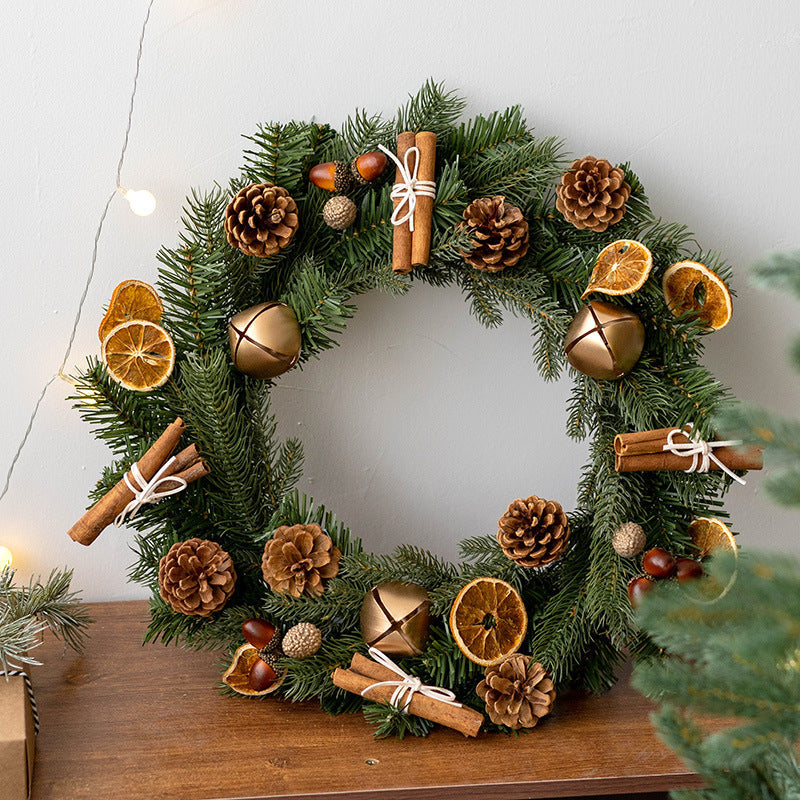 Artificial Pine Cone Lemon Cinnamon Wreaths 12 Inch Christmas Ornaments Bulk Set for Front Door