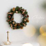 Artificial Pine Cone Lemon Cinnamon Wreaths 12 Inch Christmas Ornaments Bulk Set for Front Door