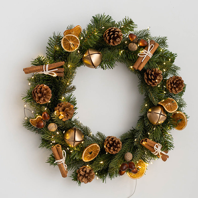 Artificial Pine Cone Lemon Cinnamon Wreaths 12 Inch Christmas Ornaments Bulk Set for Front Door