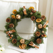 Artificial Pine Cone Lemon Cinnamon Wreaths 12 Inch Christmas Ornaments Bulk Set for Front Door