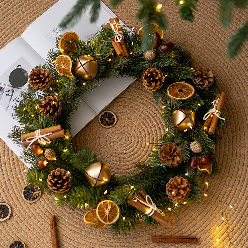 Artificial Pine Cone Lemon Cinnamon Wreaths 12 Inch Christmas Ornaments Bulk Set for Front Door