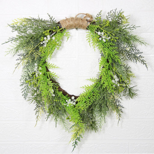Artificial Pine Needle Greenery Wreaths 12 Inch Green Christmas Wreaths for Front Door Wall Hanging Home Decor Bulk Pack